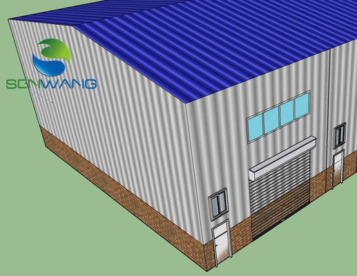 Forte capannone industriale prefabbricato, edificio commerciale a telaio in acciaio prefabbricato