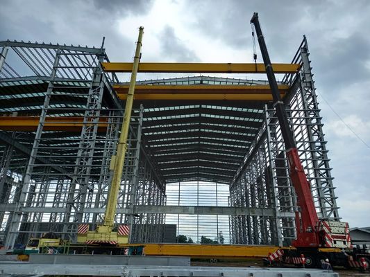 Quadro in acciaio al carbonio Edificio commerciale, costruzione di travi e colonne in acciaio strutturale