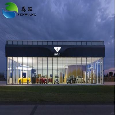 Salone espositivo di auto prefabbricate e magazzino struttura in acciaio di fascia alta con porta scorrevole / rotante