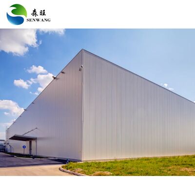 Moderno magazzino di struttura in acciaio che incorpora tecnologia di installazione rapida e materiali in acciaio per un deposito industriale robusto