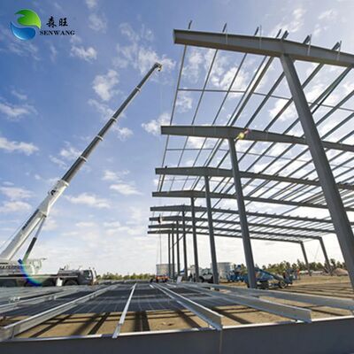 GB Standard Steel Structure Warehouse with Sa 2.5 Sand Blasting and 50 Years Service Life for Customized Snow Load Capacity