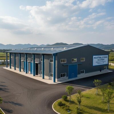 Immagazzino di strutture in acciaio prefabbricato e ecocompatibile, su misura ≥ 5000 m2, con resistenza al vento fino a 0,45 KN/m2