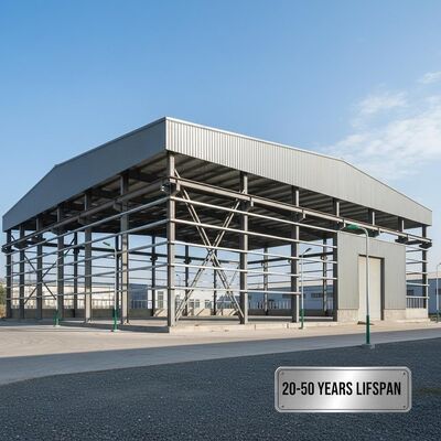 Struttura in acciaio per officina con finitura a vela in PTFE, standard di processo CE, sistemi di edifici industriali personalizzabili e facili da applicare
