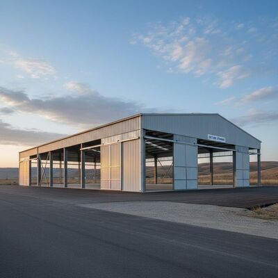 Magazzino con struttura in acciaio Q235 con progettazione per carichi sismici e vita utile di 50 anni per stabilità strutturale