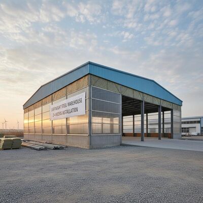 Materiale di acciaio Q355B personalizzato magazzino di acciaio prefabbricato con spessore del pannello sandwich 50-200 mm e resistenza al terremoto grado 8