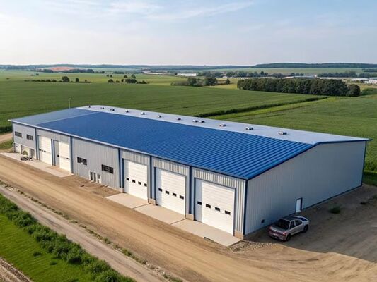 Magazzino in struttura d'acciaio con pendenza da 5~30 gradi in acciaio Q235B/Q355B e struttura reticolare a grande luce per stoccaggio industriale