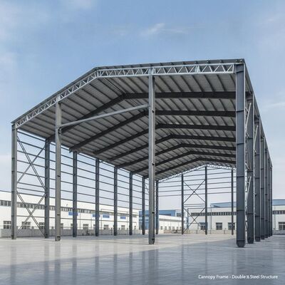 Canopy Frame struttura in acciaio a doppia lamiera magazzino con superficie di vernice galvanizzata o anticorrosione per una lunga durata