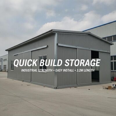 3.2m lunghezza magazzino in acciaio rapido costruito facile installazione edificio di stoccaggio pratico e robusto adatto per esigenze industriali