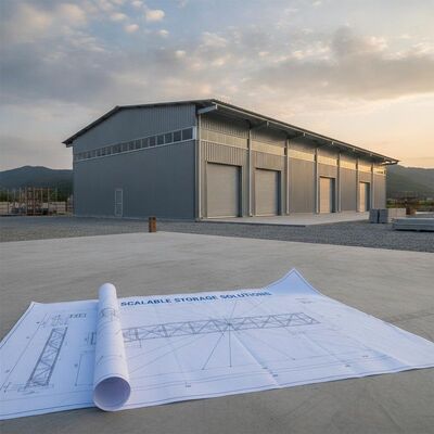 Progetto di disegno dell'acquirente struttura metallica magazzino con tipo di fondazione in calcestruzzo progettato per e soluzioni di stoccaggio scalabile