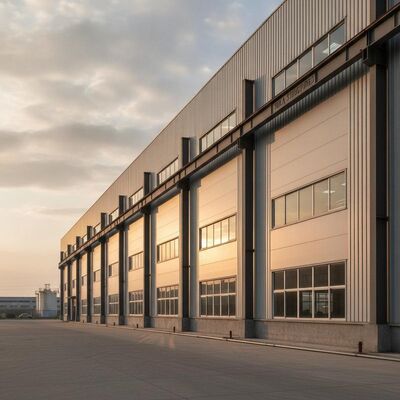 Tekla Structures Steel Structure Warehouse Incorporating Q355B Low Carbon Steel Aluminum Alloy Window and Long Fatigue Life per l'industria